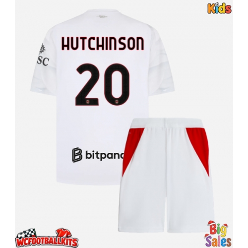 AC Milan Omari Hutchinson #20 Replica Away Stadium Kit for Kids 2026-27 Short Sleeve (+ pants)